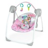 Bright Starts Pink Paradise Portable Compact Automatic Baby Swing with