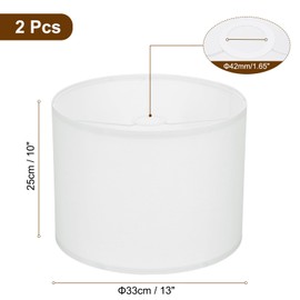 YOKIVE 2Set Drum Lamp Shades for Table Lamps, 13"x13"x10" Linen Lampshade Easy Assembly Lamp Shade with E26/E14/Spider Fitter Adapters for Floor Lamps Bedside Lamps, White 3