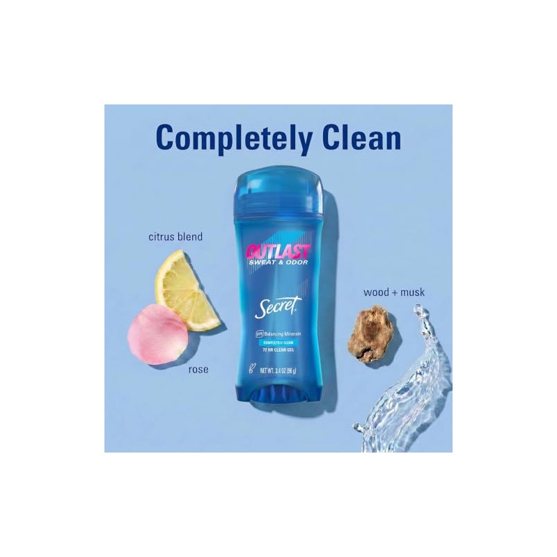 Secret Outlast Xtend Gel Antiperspirantante Desodorante Limpieza Total 3.4 oz