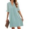 Wkior Summer Dresses for Women Cute V Neck Loose Swing