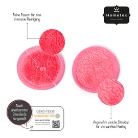 Set of 10 Make-Up Remover Cloths Round Microfibre Facial Cleansing Cloths Ideal for Sensitive Skin Oeko-Tex 100 Standard Approx. 300 g/m² Diameter 7 cm Pink
