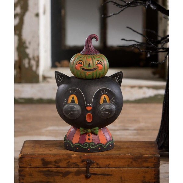 Bethany Lowe Halloween Duo Black Jack and Kinny Green Container,