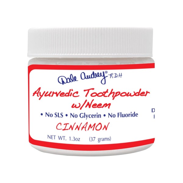 Dale Audrey Ayurvedic Remineralizing Tooth Powder for Sensitive Teeth| Organic Refreshing Cinnamon Flavor Teeth Whitening and Fresh Breath | Natural Toothpowder for Gums and Bad Breath
