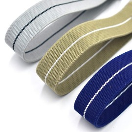 Onthelevel French Troops Parachute Bag for Nylon Elastic Belt Watchband 18mm 20mm 22mm Watch Strap(22mm, Grey Black-Black Buckle)