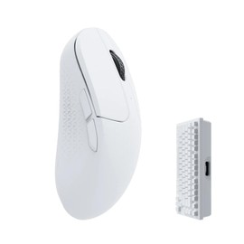 Keychron M3 Mini Wireless Gaming Optical Mouse, Tri-Mode 2.4 GHz/Bluetooth 5.1/Wired, PixArt PAW 3395 Sensor, 4000Hz Polling Rate, Lightweight Programmable Macro Button for Windows/Mac - White