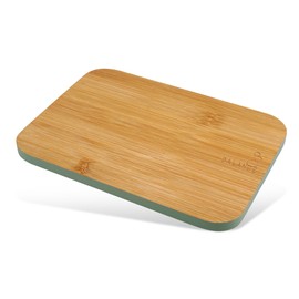 Fackelmann Balance Wooden Bamboo Chopping Board - Small Wooden Board for Kitchen for Meat, Fish and Vegetables - Modern Chopping Board with Coloured Edge - 21 x 15 x 0.5 cm