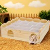 ZENFUN Wooden Hamster Maze with Clear Acrylic Cover, Multi-Chamber Hamsters
