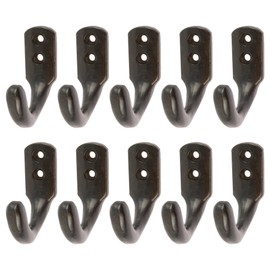 Hammer and Tongs - Single Coat Hook - W20mm x H55mm - Black - Pack of 10
