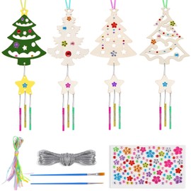 Hopton Christmas Wreath Wind Chime Craft Set Christmas Crafts Children Wooden Advent Wreath Craft Sets Wind Chimes Craft