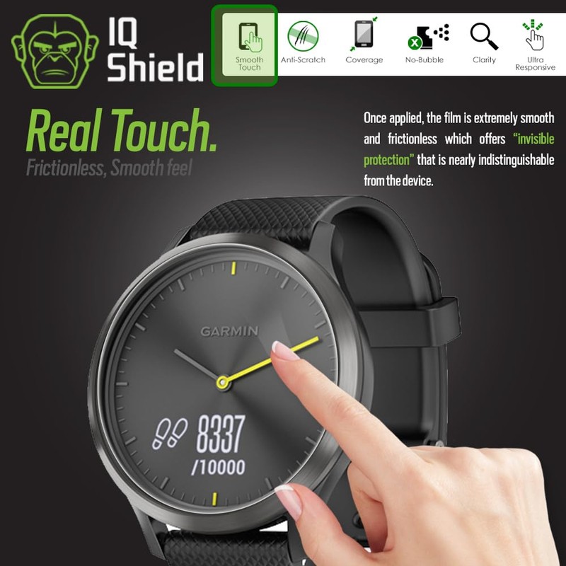 IQShield Screen Protector Compatible with Garmin Vivomove Sport (6-Pack) Anti-Bubble