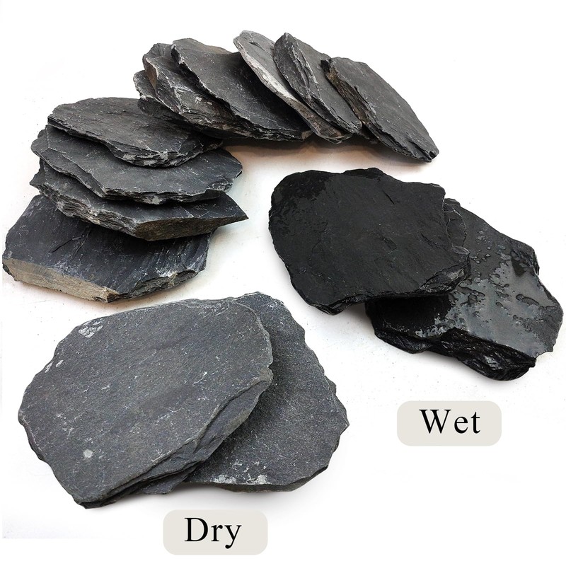 YISZM Slate Rock for Aquarium, 5-7 Inch Polished Natural Stone