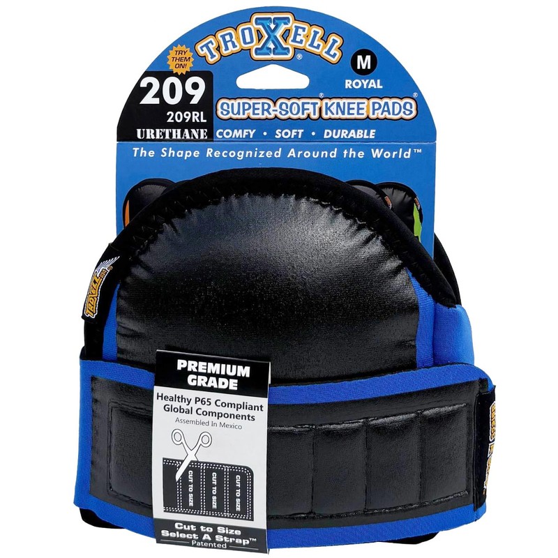 TROXELL USA Super-Soft Medium Royal Knee Pads - Comfortable, Adjustable,