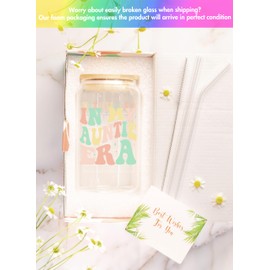 NewEleven Gifts For Aunt - Aunt Gifts From Niece, Nephew - Birthday Gifts For Aunt, New Aunt, Auntie, To Be Aunt, Aunt Announcement, Promoted To Aunt - 16 Oz Coffee Glass