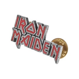 Alchemy Rocks Iron Maiden Logo Pin Badge (Red)