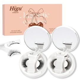 Higu clace Magnetic Eyelashes with Applicator 2 Pairs Magnetic Eyelashes No Glue Needed Reusable Magnet Lashes Natural Look Easy to Wear and Remove(NZH-A+C)
