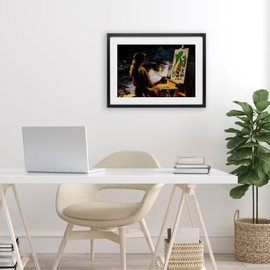 Stupell Industries Abstract Landscape Painter's Easel Black Framed Print Under Glass design by Keith Thomson, 14 x 20