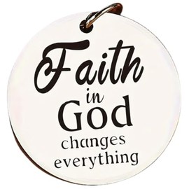 3 Nails 1 Cross Christian Keychain Easter Gift - Jesus Key Chain - Bible Verse Keychain - Gifts for Mom Gifts for Dad Keyring for Mom Keyring for Dad (Faith In God Changes Everything), Silver, 1"