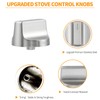 atgestore W11517331 W11117415 Stainless Steel Stove Knobs Replacement for Whirlpool