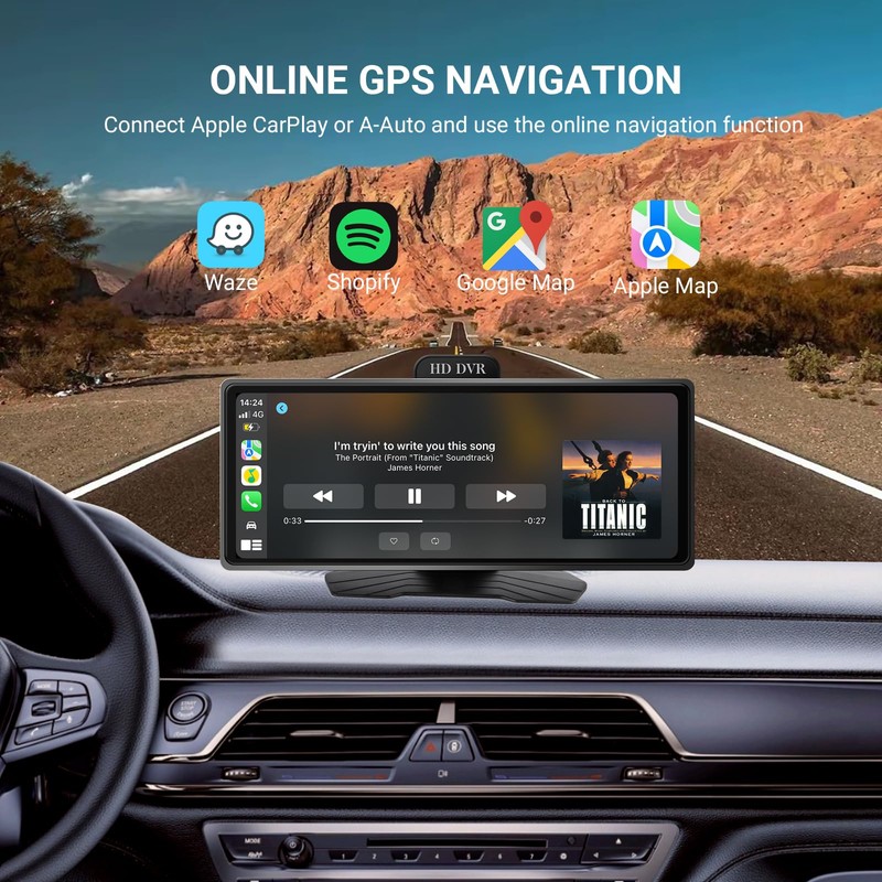 Haudio ‌10.26 Inch Wireless Apple CarPlay & Android Auto Car