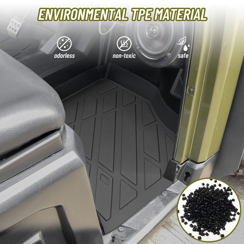 SAUTVS TPE Front Row Floor Mats Floor Liners for Polaris