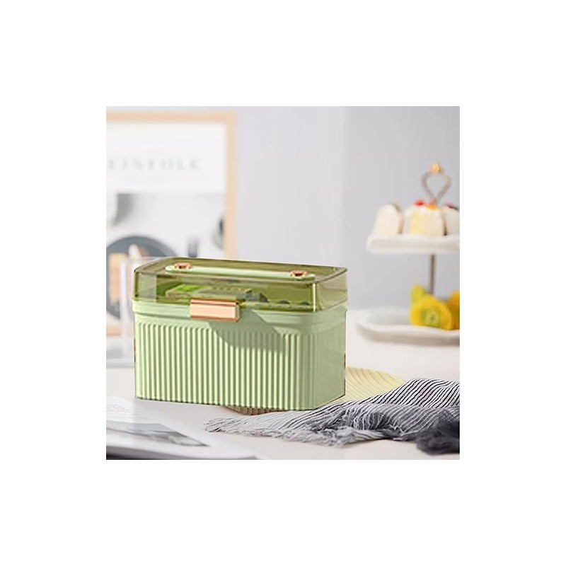 Estuche Medicinas con Cerradura, Doble Capa Transparente