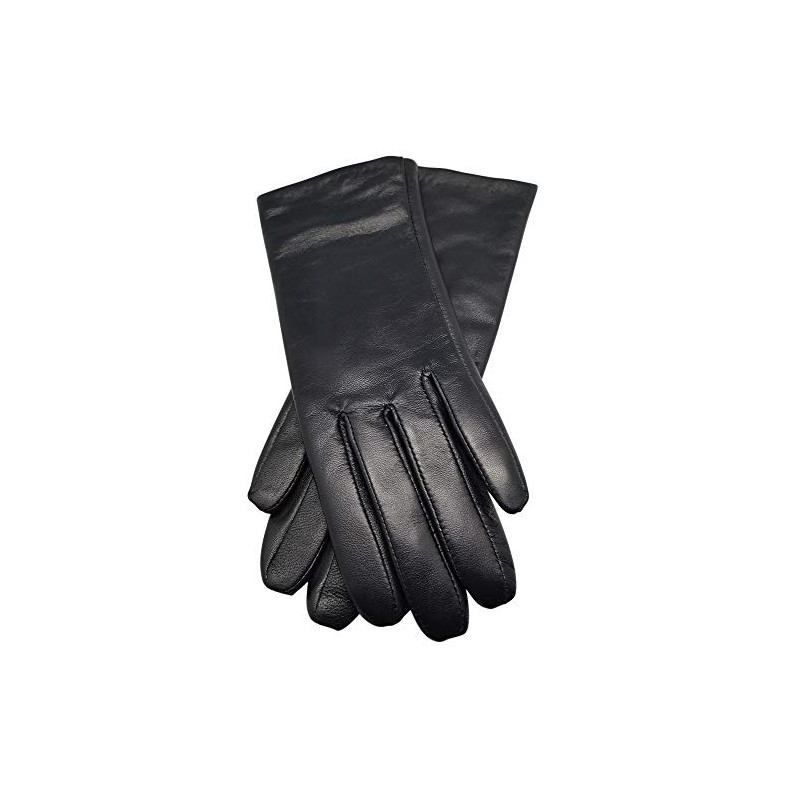 GREIFF Women's Lined Leather Gloves - 100% Leather, blue