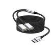 Fidioto USB C to Double USB Cable Splitter 6.6Ft, Type