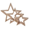 VBS Wooden Stars Frame Set of 3 MDF Wood Veneered
