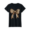 leopard print croquette bow stylish T-Shirt
