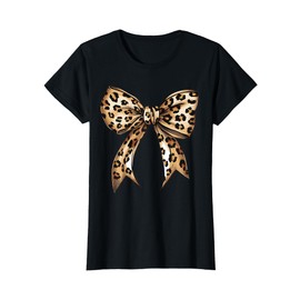 leopard print croquette bow stylish T-Shirt