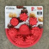 Trudeau Structure Silicone Red Floral Cupcake Pan Mold 8 Flowers