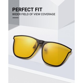 TERAISE Polarized Clip-on Sunglasses Lightweight Stylish Cat Eye Design, Large Flip Up Anti-Glare UV400 for Driving/Outdoor