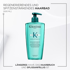 Kérastase Shampoo für langes und geschädigtes Haar, Kräftigendes und stärkendes Haarbad, Gegen Spliss, Bain Extentioniste, Résistance, 500 ml