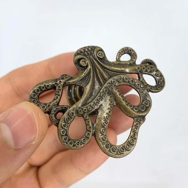 LLDYNW 4 pcs Octopus Drawer Knobs Creative Shape Drawer Knobs