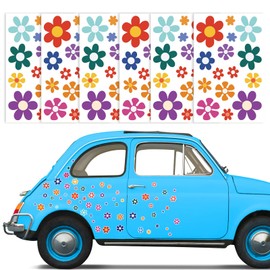 Daisy Flower Car Decoration Sticker, 6 Sheets Car Sticker Daisy Flowers Car Sticker Flowers Daisy Sticker Flower Car Decoration Car Body Sticker (Colour)