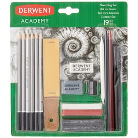Derwent Academy Graphite Sketching Set, Drawing & Writing, Set of 19, Starter Kit, Pencils H-6B With Sharpener, Ideal For Sketching, Academy Quality, 2300365