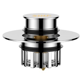 SIIU Universal 2 in 1 Bathtub Drain Stopper Bathtub Drain Hair Catcher，Pop-up Tub Stopper with Effective Filter Basket, Anti-Clogging Bathtub Drain Plug Bath Tub Stoppers for 1-1/2 to 1-3/4"" Drain