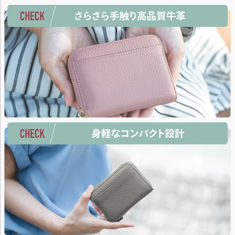 EpicGreen Zig-Zag Card Case Mini Wallet, Skimming Protection, No-Fold Bills,