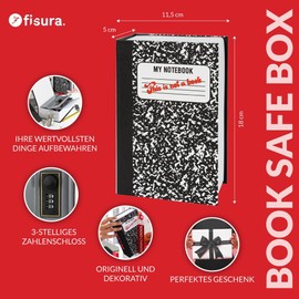 Fisura This is not a book safe with combination lock. Hidden cash box. Original box with lock. Dimensions: 18 x 11.5 cm