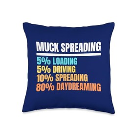 Funny Farmers Muck Spreader And Farming Manure Throw Pillow