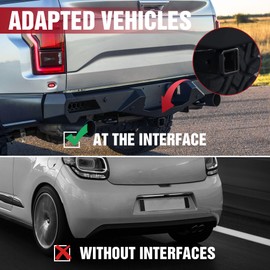 YZONA Tow Hitch Step Trailer for 2 Inch Receiver, with Brake Light & Pin Lock & U-Bolts Stabilize, Compatible with Pickups Trucks Vans SUVs ATVs, Towing Bumper Guard Protector Rear bar (Carbon Steel)