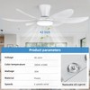RIENAZA 42" Ceiling Fans with Lights-Low Profile Ceiling Fan with