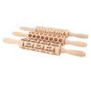 3Pcs Wooden Embossed Rolling Pin Cute Christmas Pattern Engraved Embossing