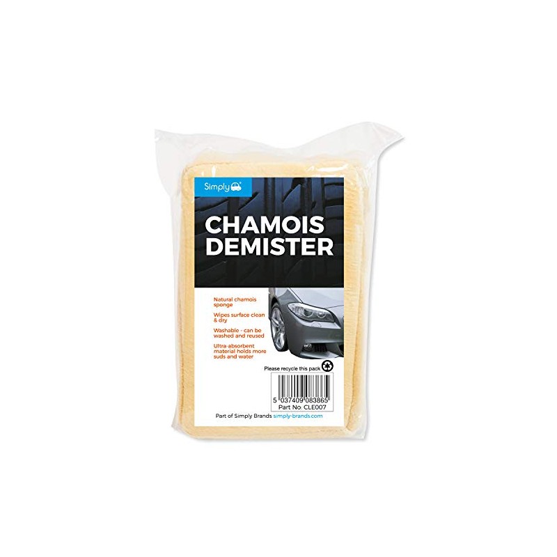 Simply CLE007 Car Wash Clean and Dry Natural Chamois Sponge,