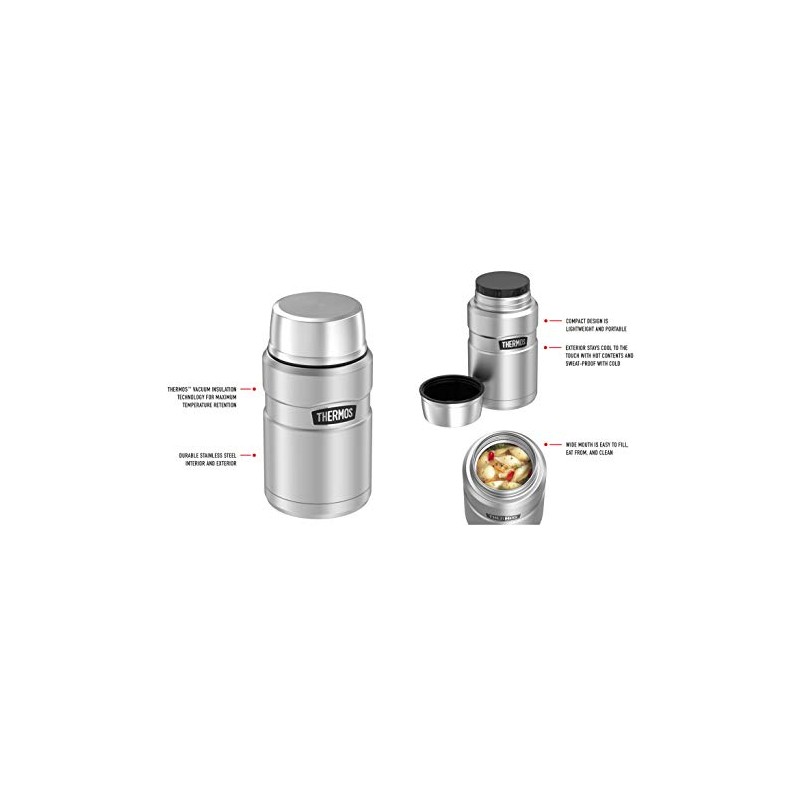 Thermos Stainless King Vacuum Insulated Food Jar, 710ml, Stainless Steel,