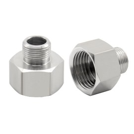 Fitvell Stainless Steel Pipe Fitting Water Hose Adapter 1/2 NPT Female to 3/8 Male Compression Converter Reducer Fitting for Kitchen Faucet (Pack of 2)