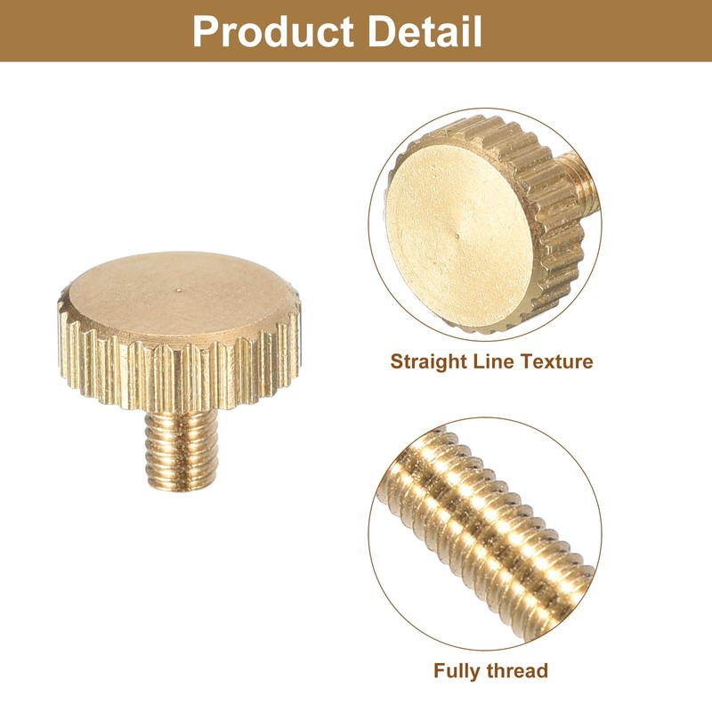 sourcing map M3x5mm Knurled Thumb Screws, 4pcs Flat Knurled Head