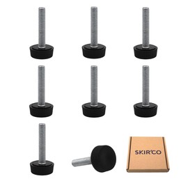 SKIR'CO 8 pcs, Furniture Leveling Feet M6 x 30 mm, Adjustable Round Legs 20 mm Diameter, M6 Thread Leveler Foot
