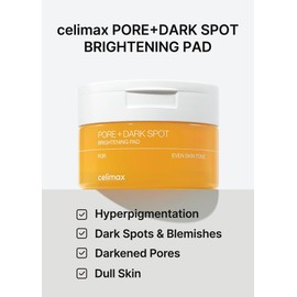 celimax Ji.Woo.Gae Pore+Dark Spot Brightening Pad | Exfoliating Peeling Pads for Enlarged Pores, with Hyaluronic Acid, Pore Minimizer, Non-Irritating, Hydrating, For Sensitive Skin (40 pads)
