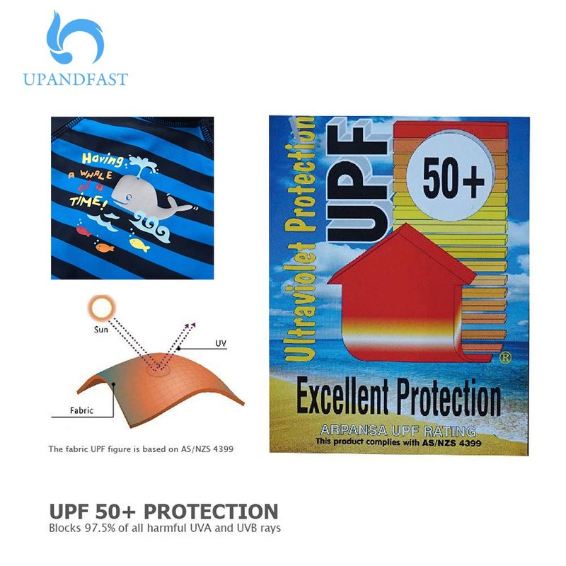 upandfast Baby L/S Sleeve Bathing Suit Infant One-Piece Rashguard (Navy,12-18